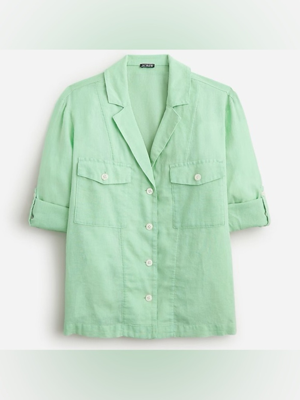 J.Crew Camp-Collar Shirt in Featherweight Linen Blend